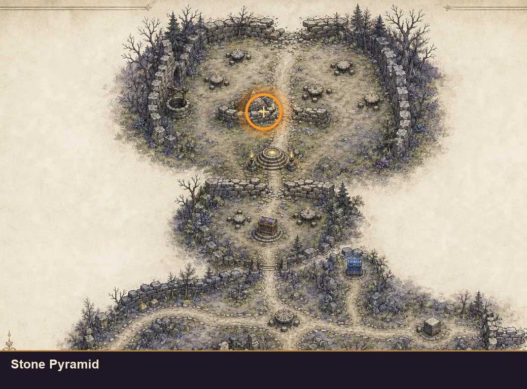 Location sketch for Stone Pyramid in Marvel's Midnight Suns