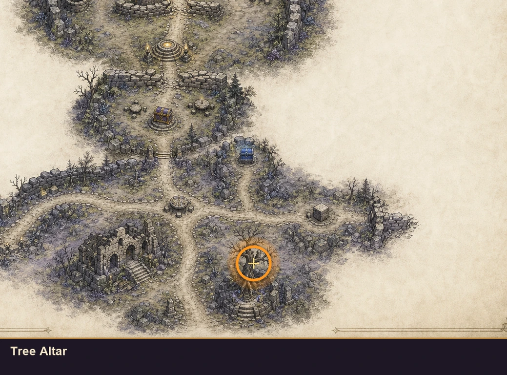 Location sketch for Tree Altar in Marvel's Midnight Suns