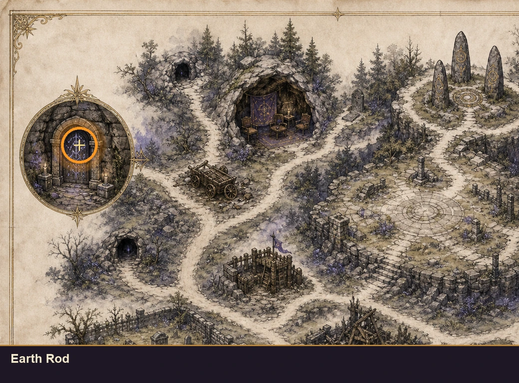 Location sketch for Earth Rod in Marvel's Midnight Suns