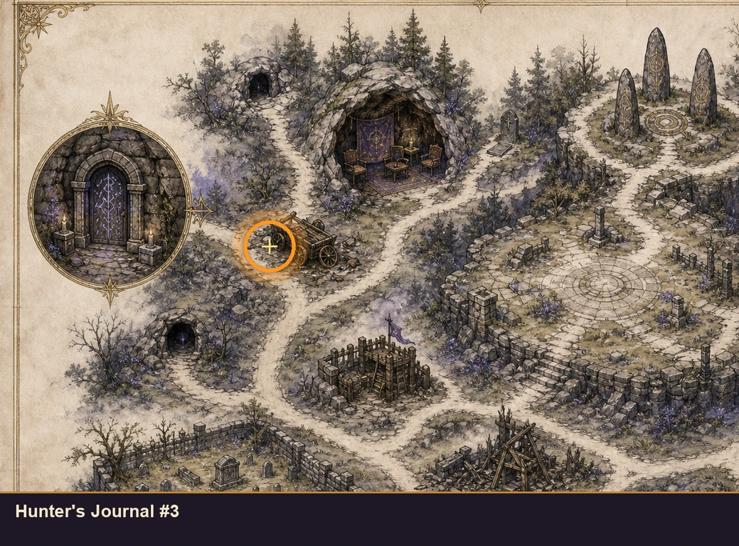 Location sketch for Hunter's Journal #3 in Marvel's Midnight Suns