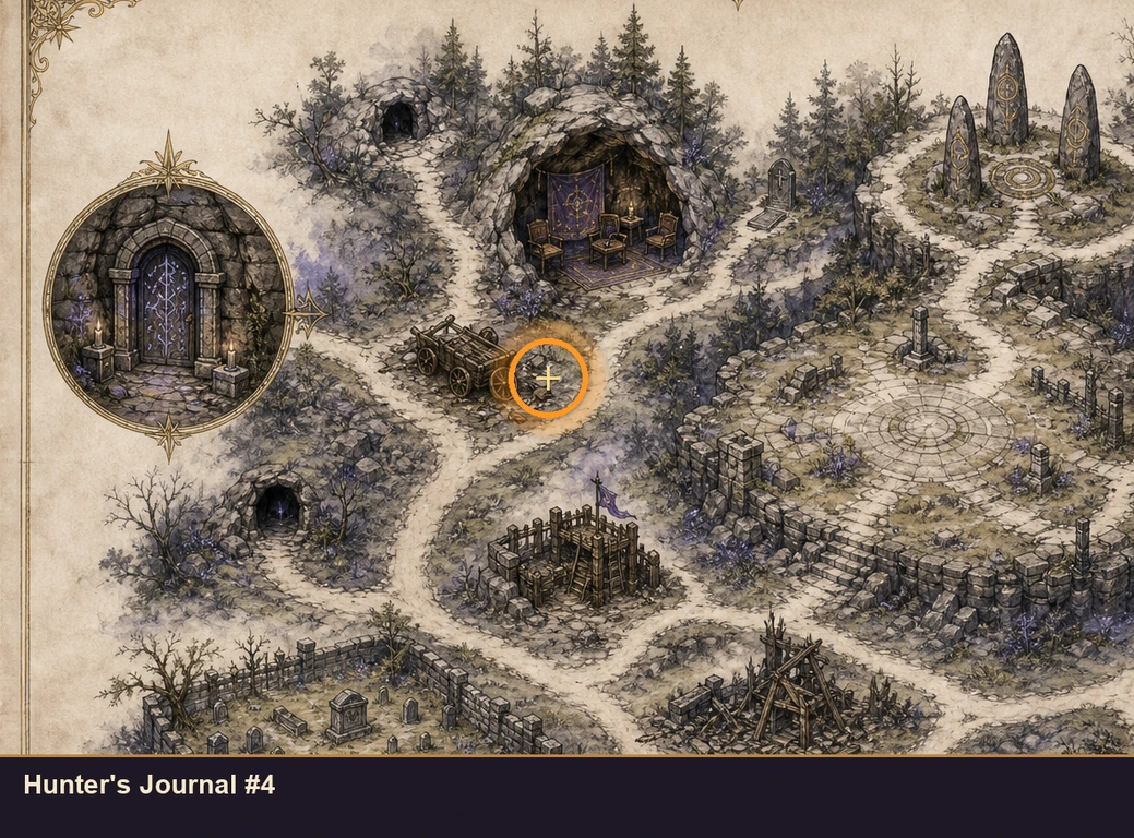 Location sketch for Hunter's Journal #4 in Marvel's Midnight Suns
