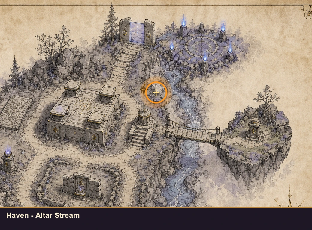 Location sketch for Haven - Altar Stream in Marvel's Midnight Suns