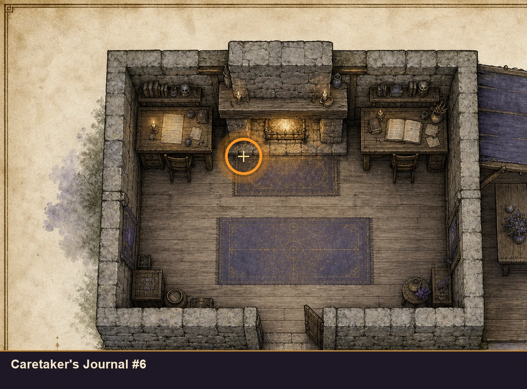 Location sketch for Caretaker's Journal #6 in Marvel's Midnight Suns