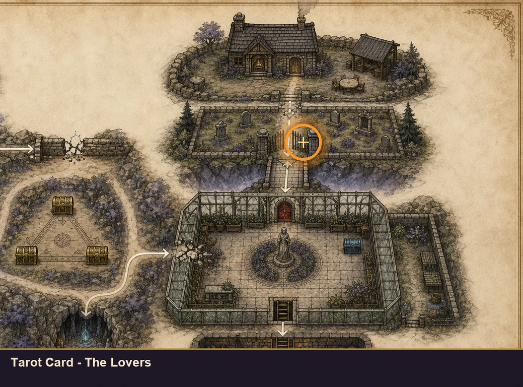 Location sketch for Tarot Card - The Lovers in Marvel's Midnight Suns