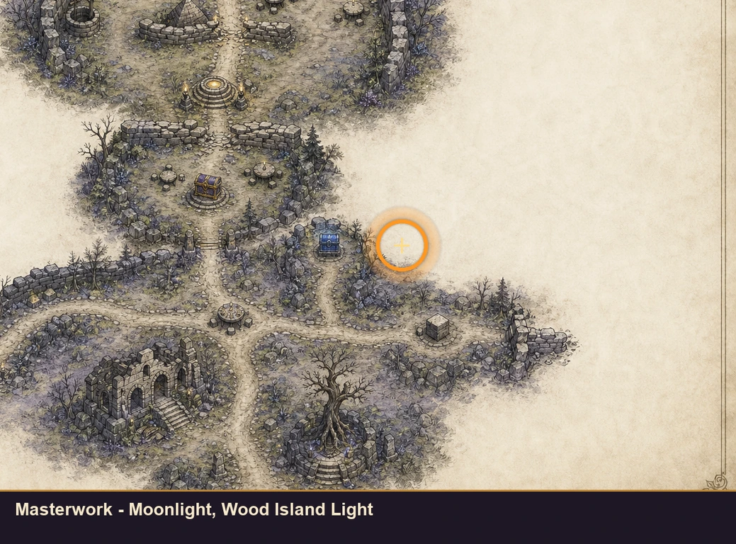 Location sketch for Masterwork - Moonlight, Wood Island Light in Marvel's Midnight Suns