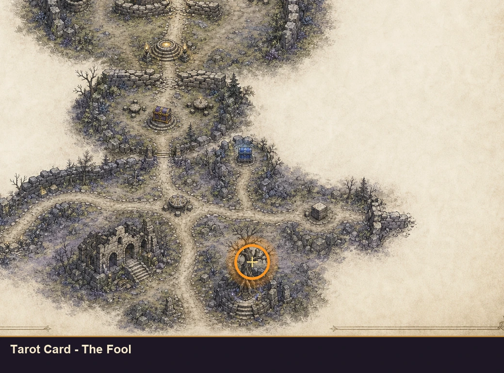 Location sketch for Tarot Card - The Fool in Marvel's Midnight Suns