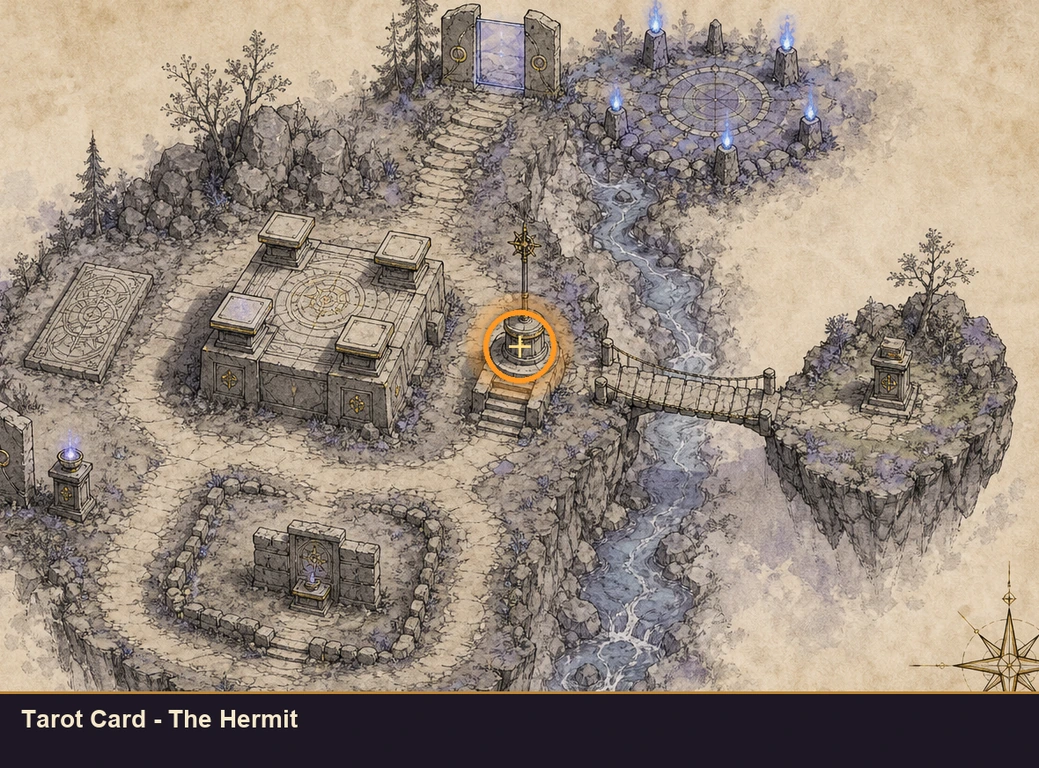 Location sketch for Tarot Card - The Hermit in Marvel's Midnight Suns