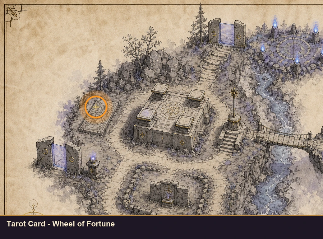 Location sketch for Tarot Card - Wheel of Fortune in Marvel's Midnight Suns