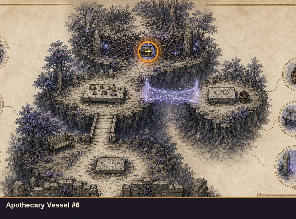 Location sketch for Apothecary Vessel #6 in Marvel's Midnight Suns