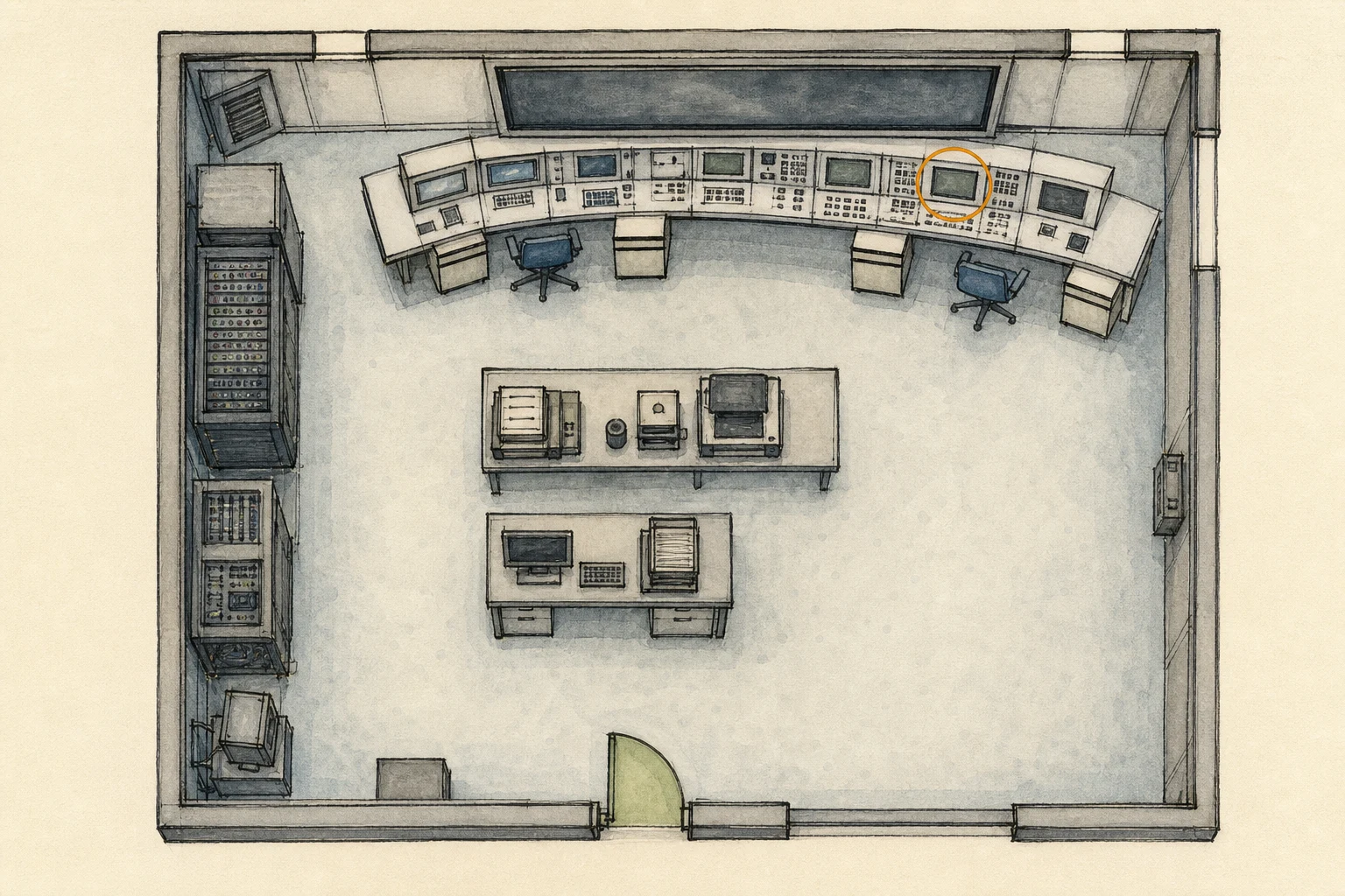 Location sketch for File #70 - Access Log: 51st Assembly Minutes in Resident Evil: Requiem