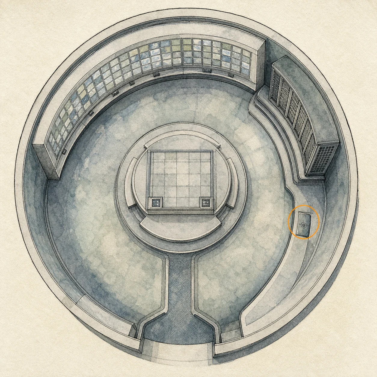 Location sketch for File #73 - Access Log: First Assembly Minutes in Resident Evil: Requiem