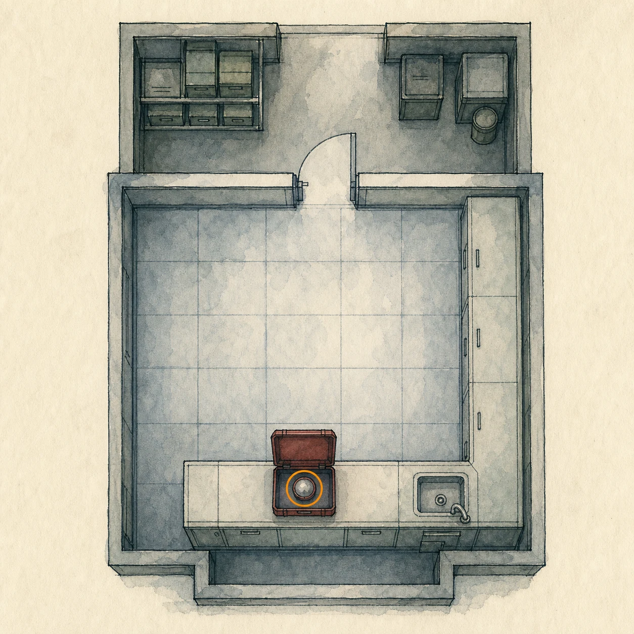 Location sketch for Animus Orb in Resident Evil: Requiem