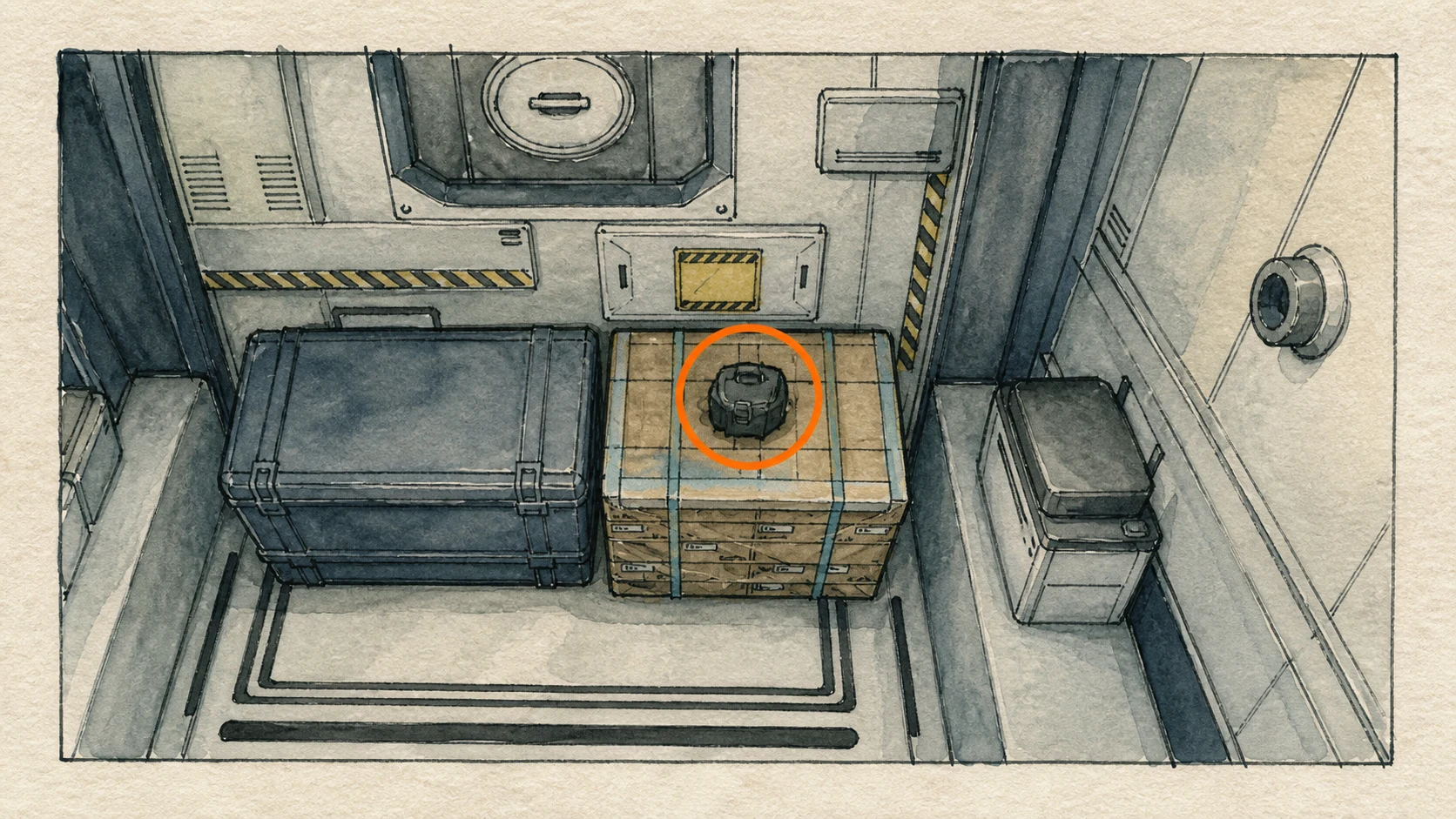 Location sketch for Hip Pouch in Resident Evil: Requiem