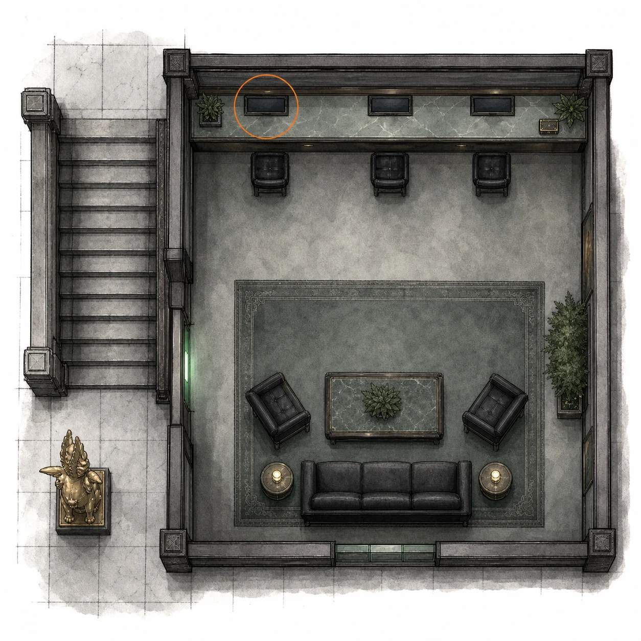 Location sketch for File #67 - Raccoon City Bioweapon Research - Report in Resident Evil: Requiem