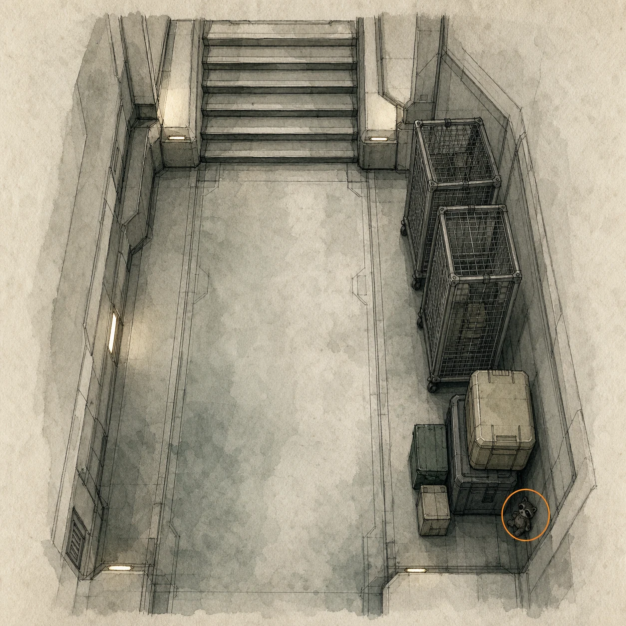 Location sketch for Mr. Raccoon #24 in Resident Evil: Requiem