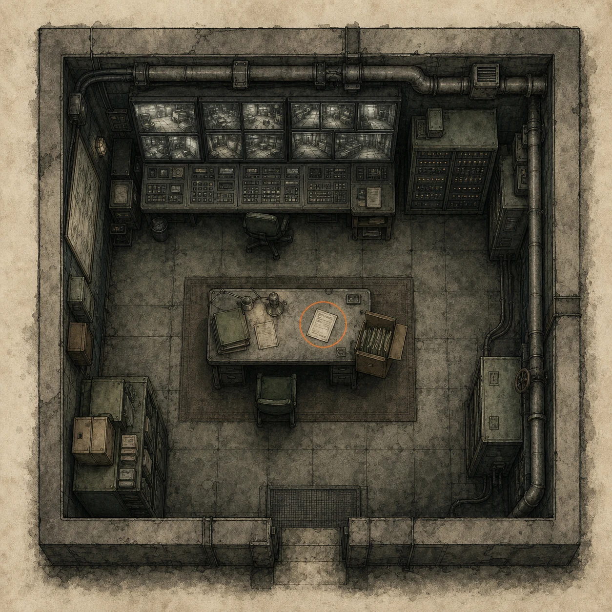 Location sketch for File #38 - Operation to Eliminate "The Girl" in Resident Evil: Requiem