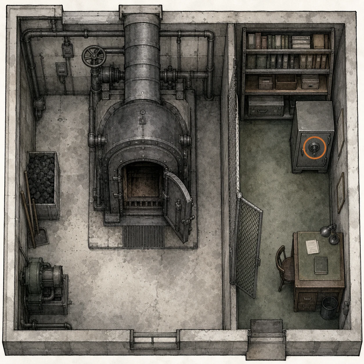 Location sketch for Safe #3 in Resident Evil: Requiem