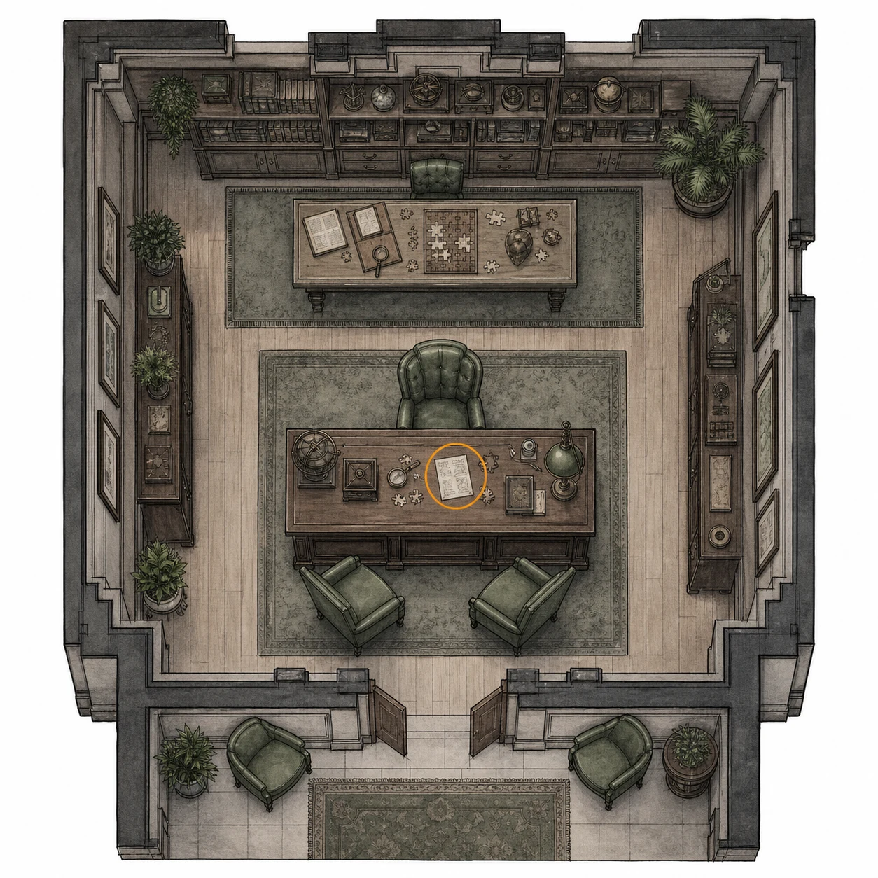 Location sketch for File #43 - Note Regarding Research Results in Resident Evil: Requiem