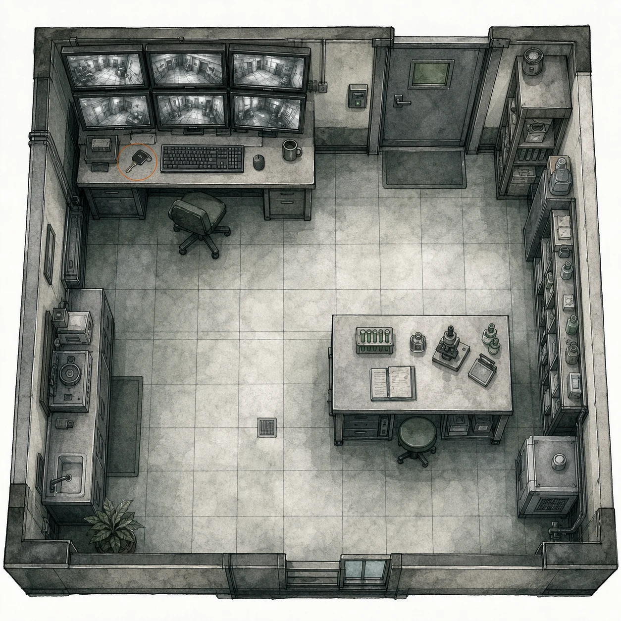 Location sketch for Helicopter Key in Resident Evil: Requiem