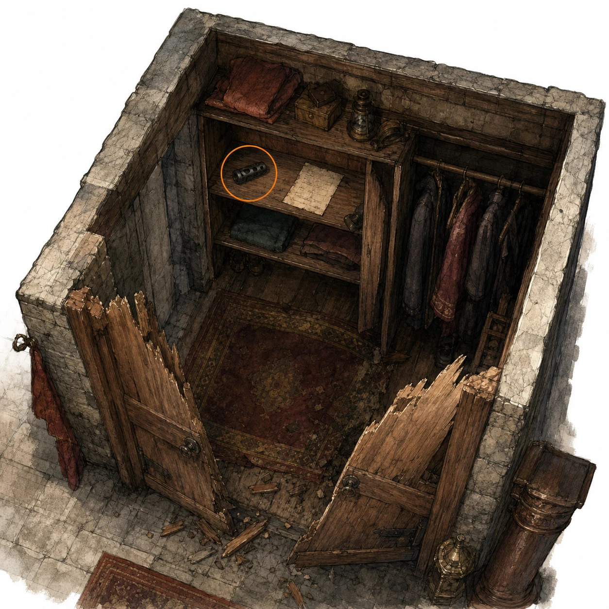 Location sketch for Compensator in Resident Evil: Requiem