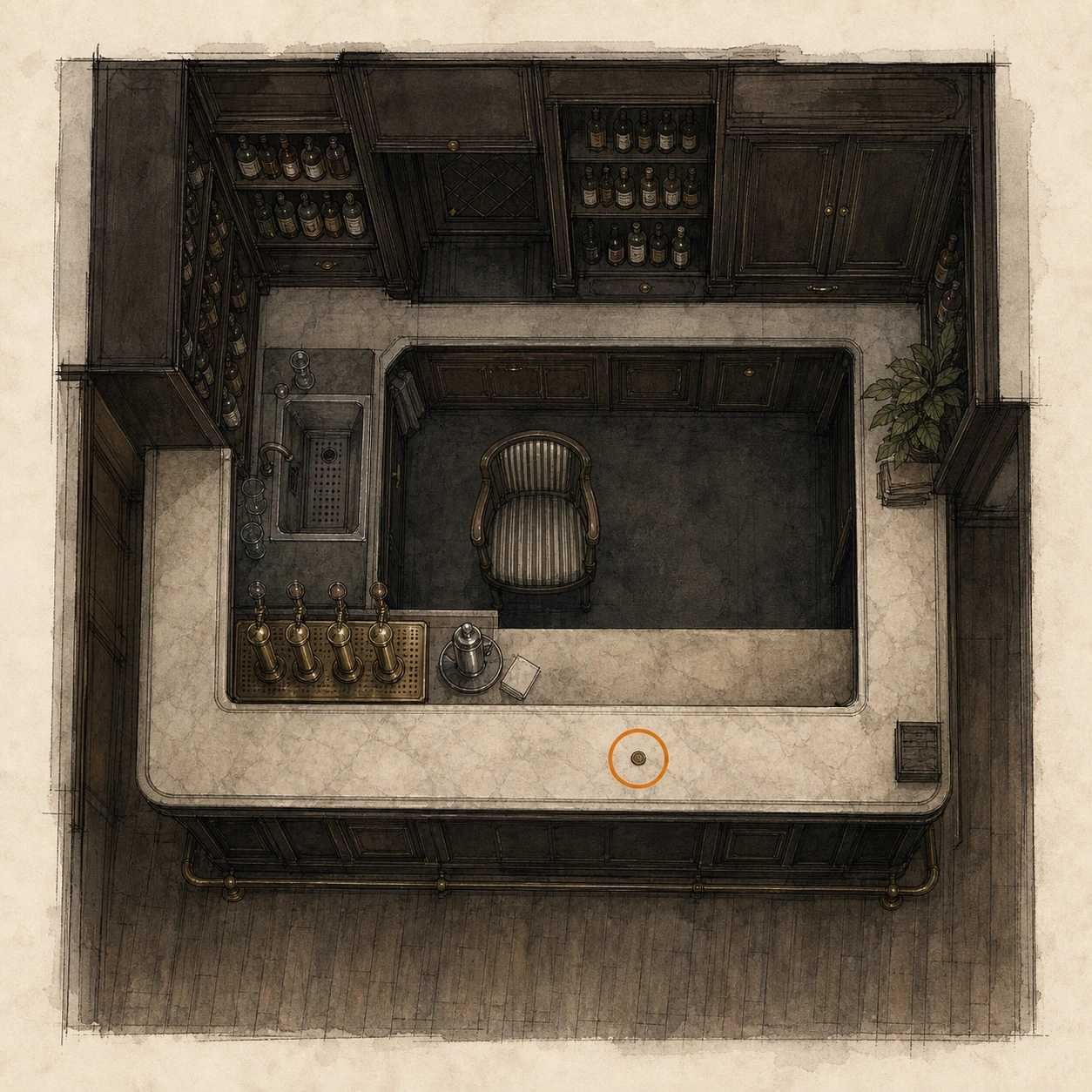 Location sketch for Antique Coin #10 in Resident Evil: Requiem