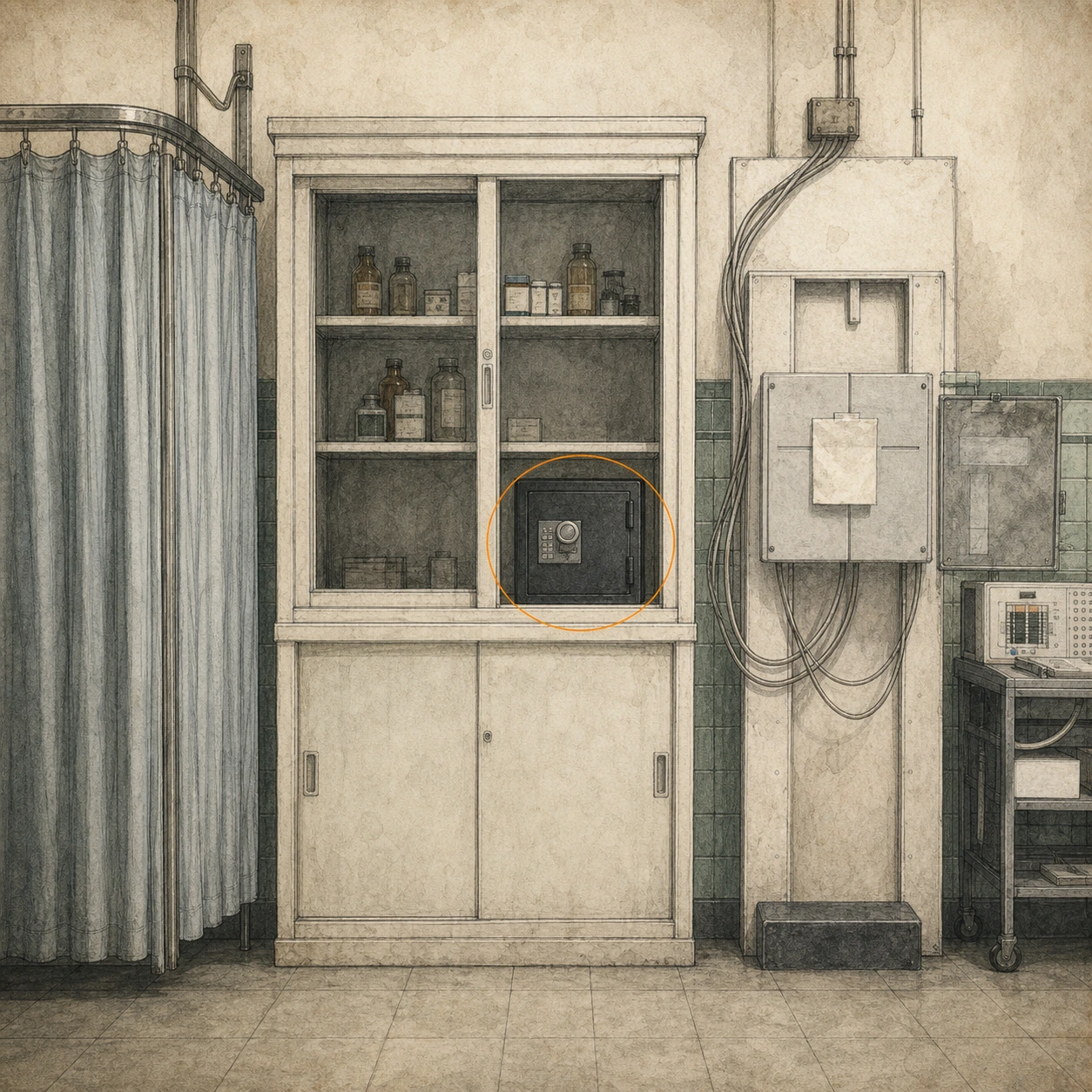 Location sketch for Antique Coin #13 in Resident Evil: Requiem