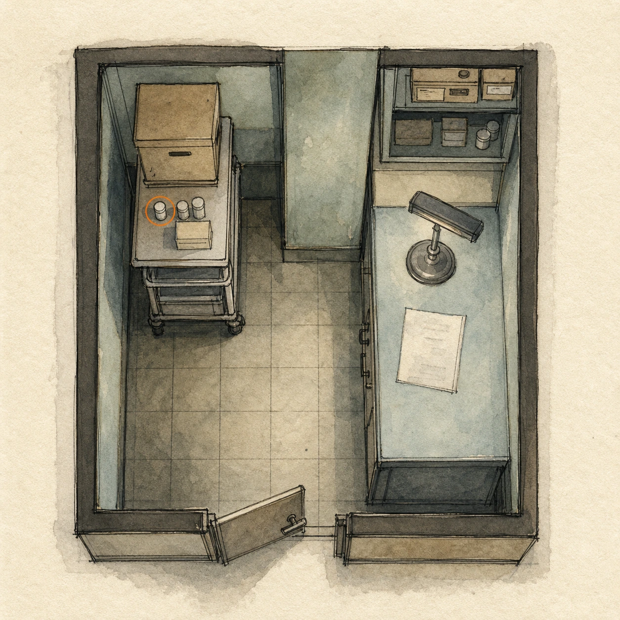 Location sketch for Blood Specimen (Reversible) - White in Resident Evil: Requiem