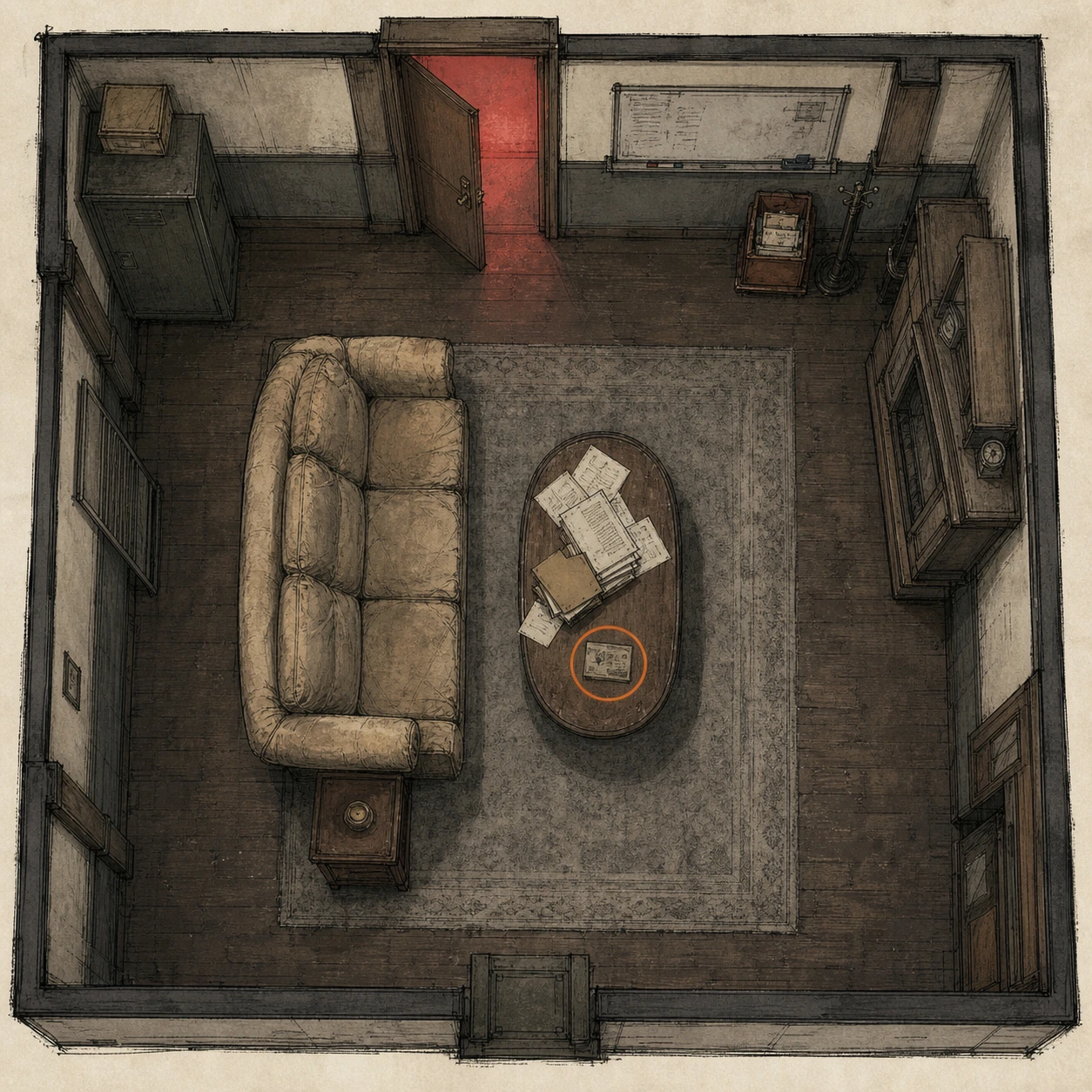 Location sketch for File #9 - Care Center Pamphlet in Resident Evil: Requiem