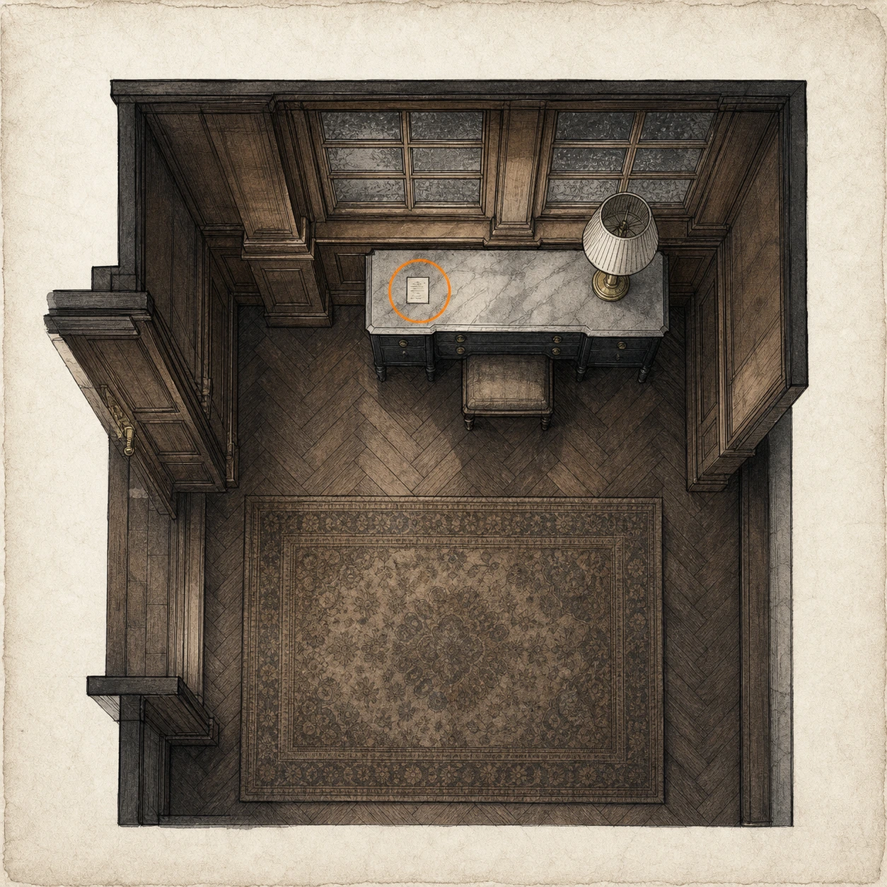 Location sketch for File #12 - Copy of an Email to a Manager in Resident Evil: Requiem