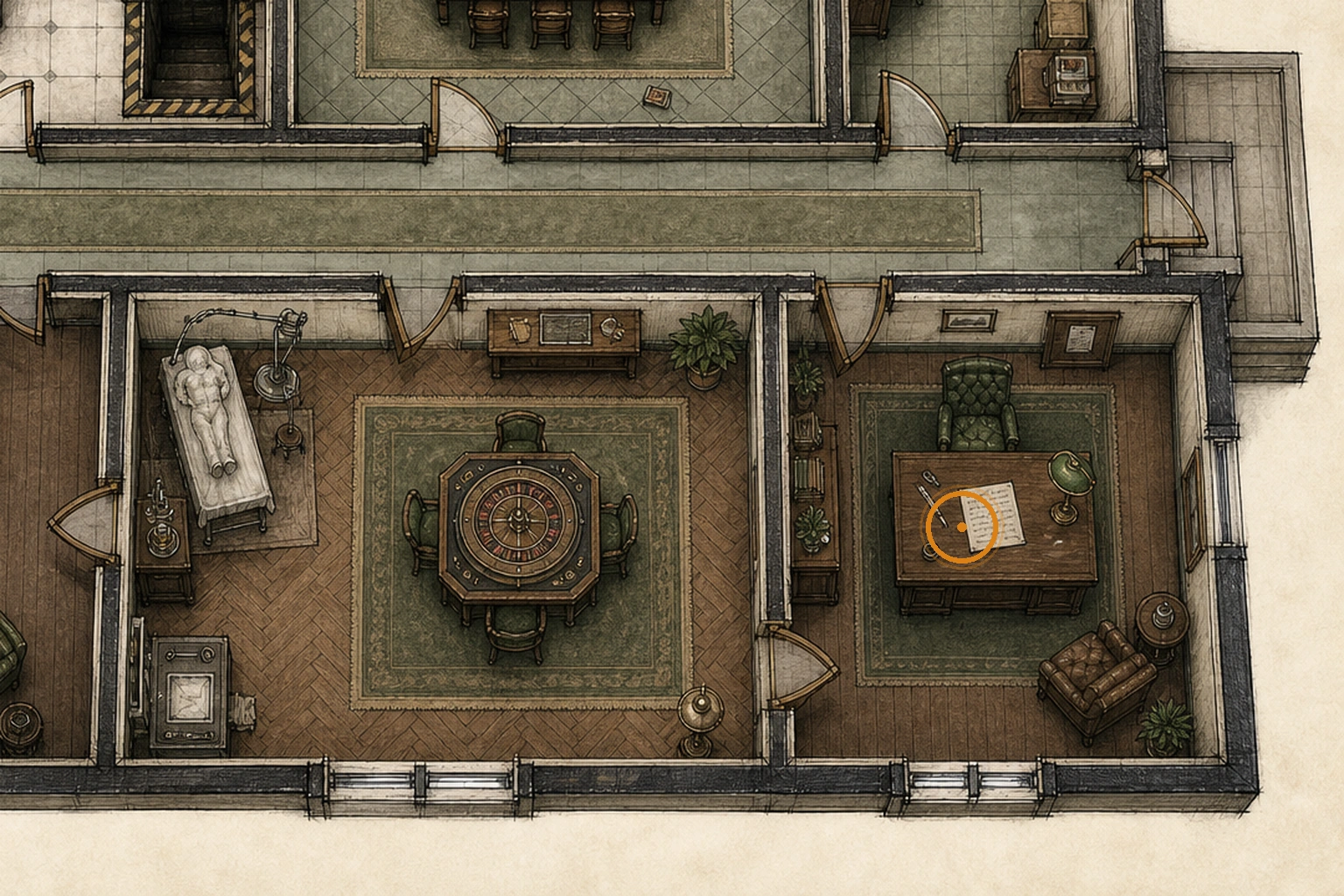 Location sketch for File #14 - Chairman's Note in Resident Evil: Requiem