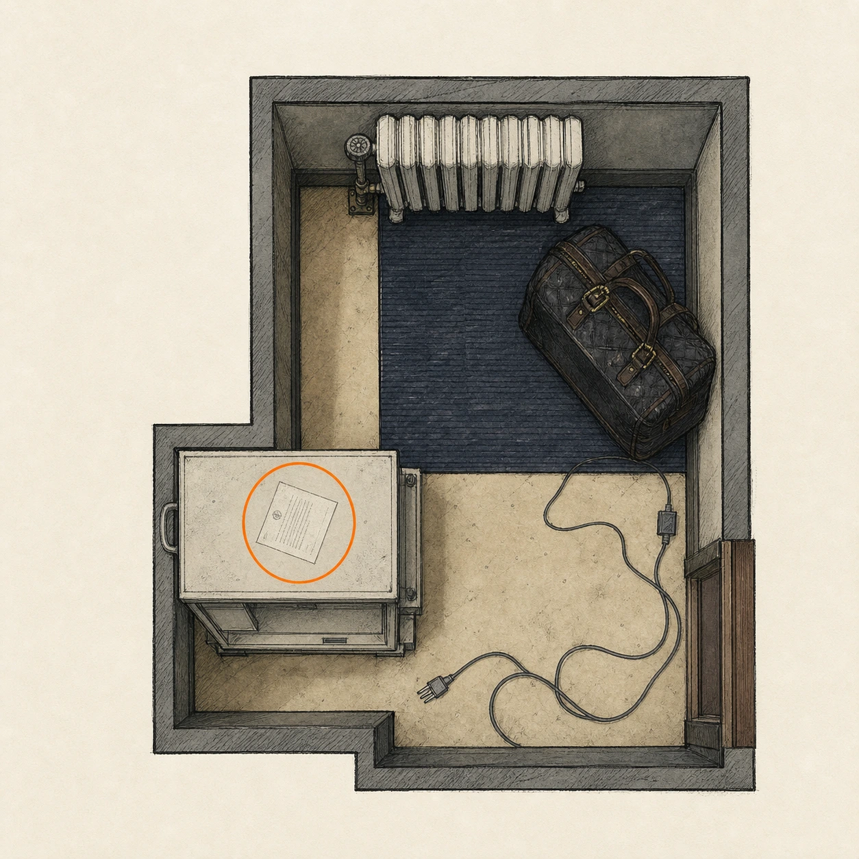 Location sketch for File #26 - Examination Room Safe Code in Resident Evil: Requiem