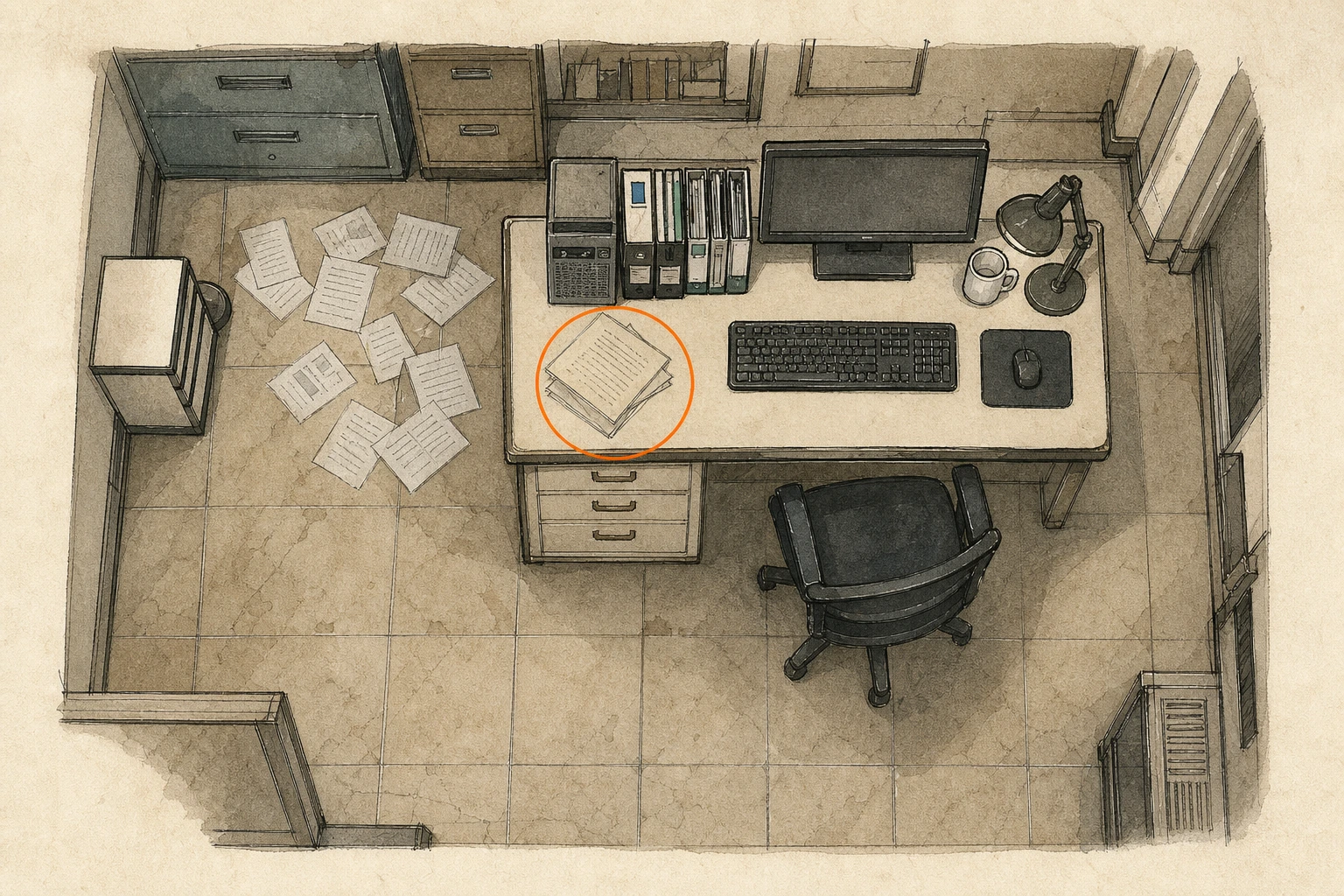 Location sketch for File #27 - Patient Medical Records in Resident Evil: Requiem