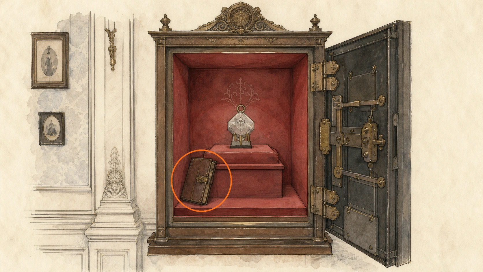 Location sketch for File #29 - Spencer's Research I in Resident Evil: Requiem