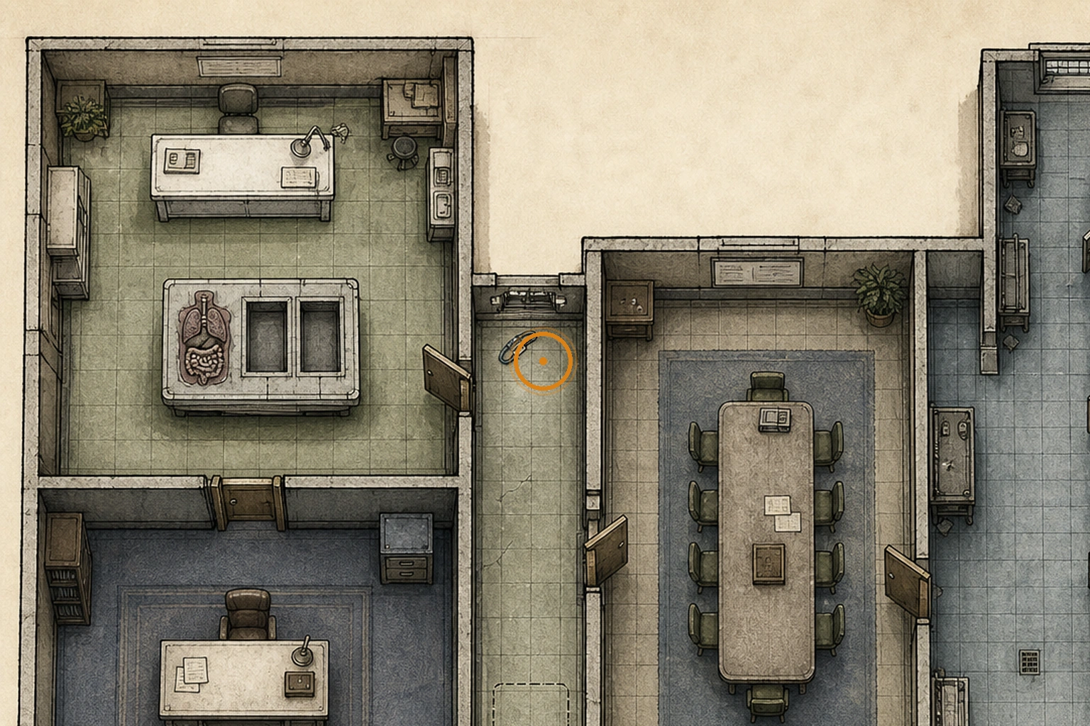 Location sketch for ID Wristband (Level 1) in Resident Evil: Requiem