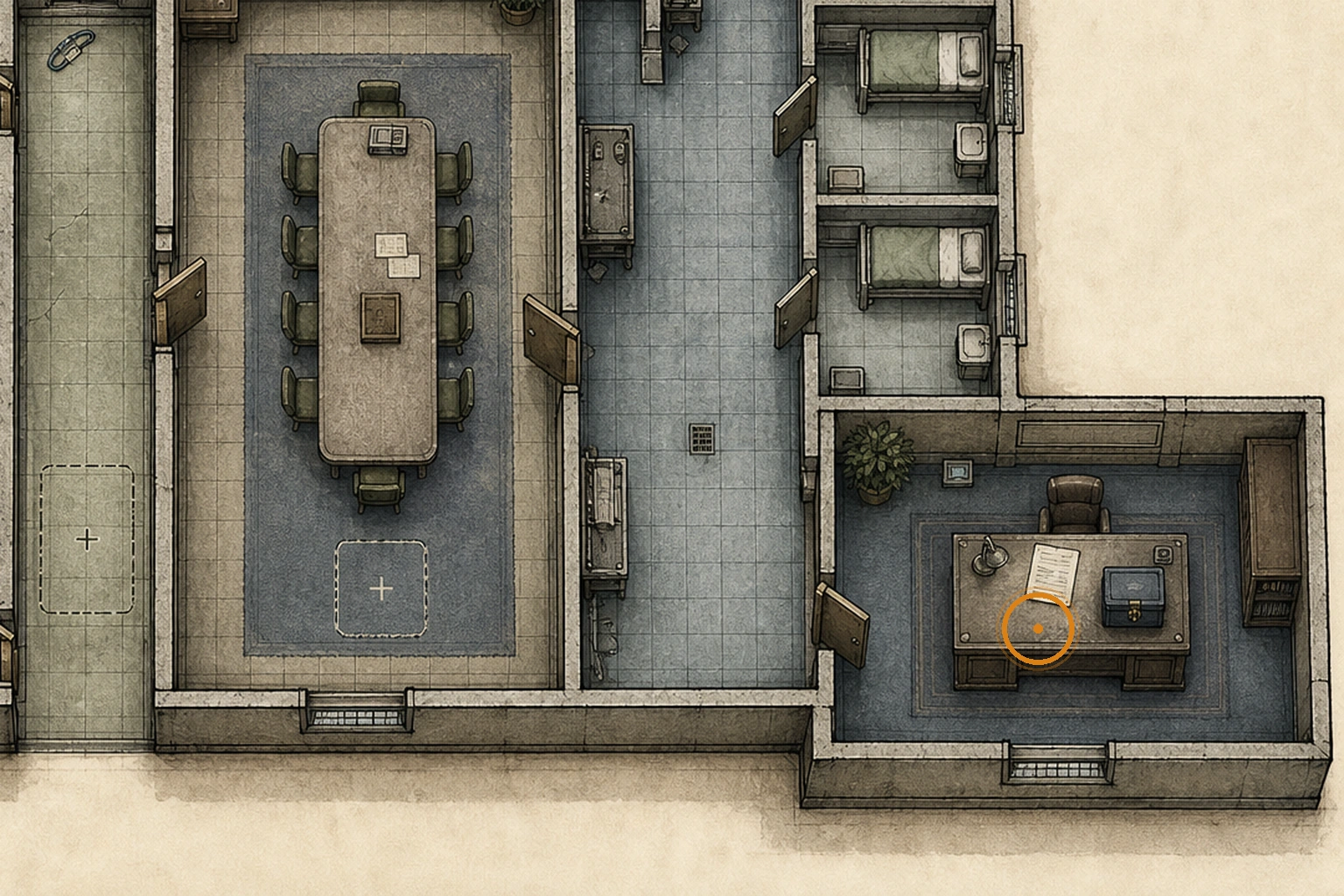 Location sketch for ID Wristband (Level 3) in Resident Evil: Requiem