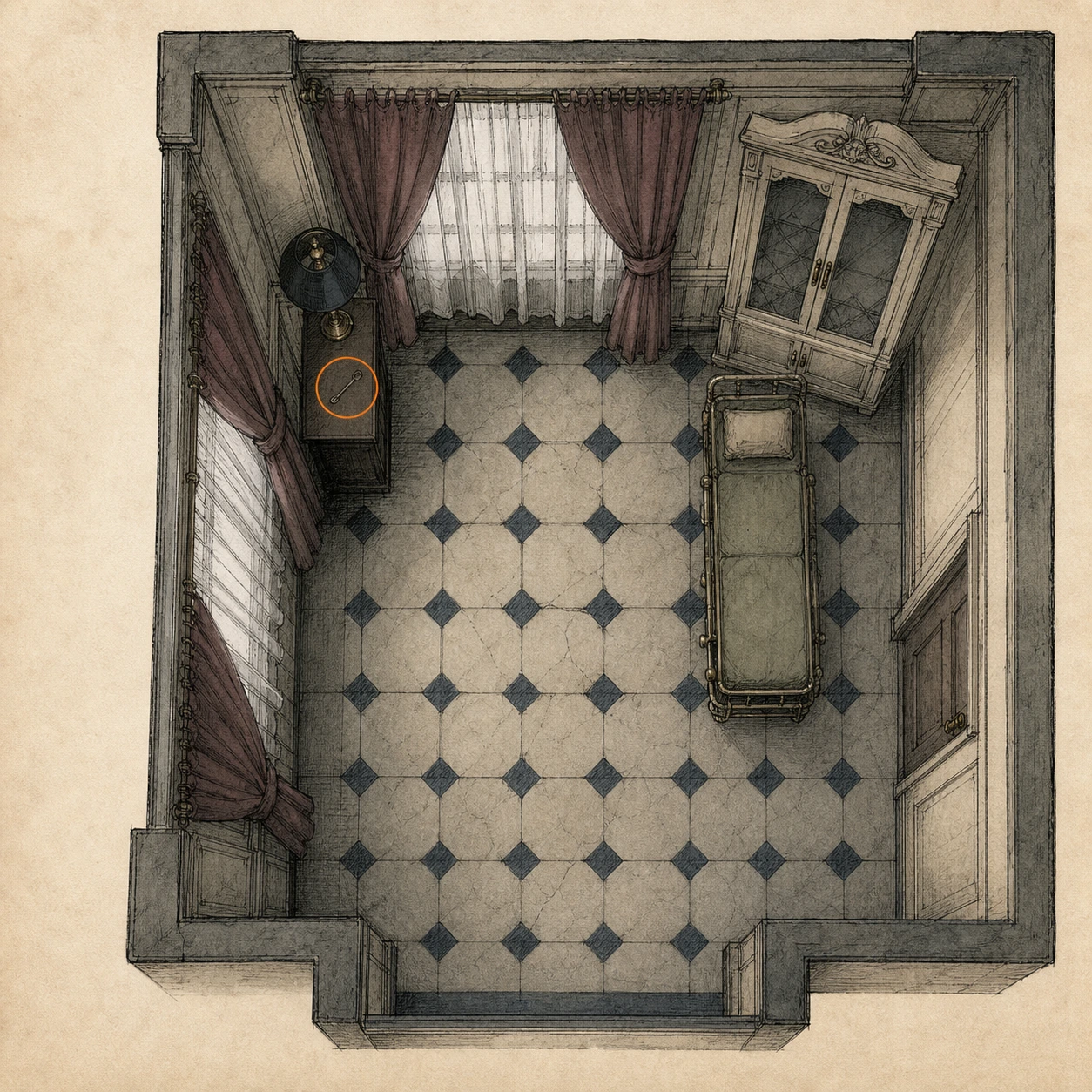 Location sketch for Lockpick in Resident Evil: Requiem