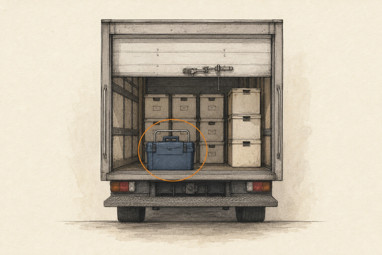 Location sketch for Organ Transport Box in Resident Evil: Requiem