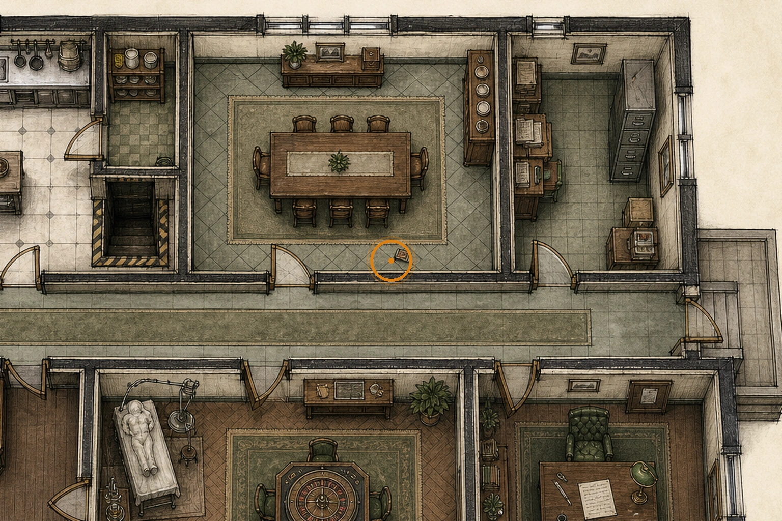 Location sketch for B934 (Pistol) in Resident Evil: Requiem