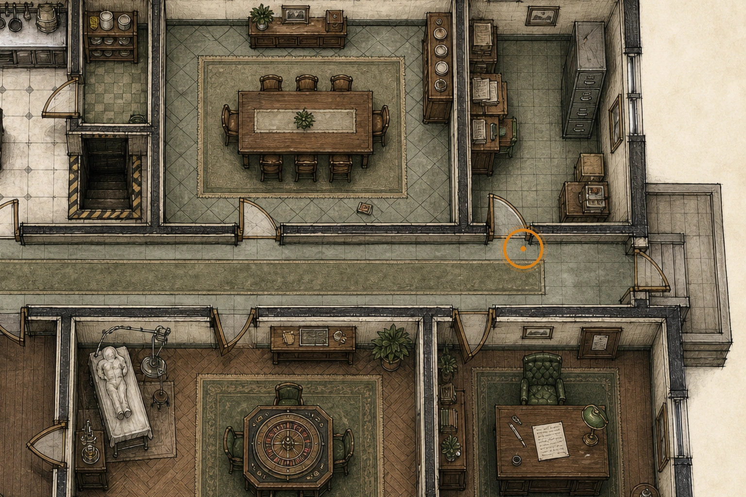 Location sketch for Hunting Knife in Resident Evil: Requiem