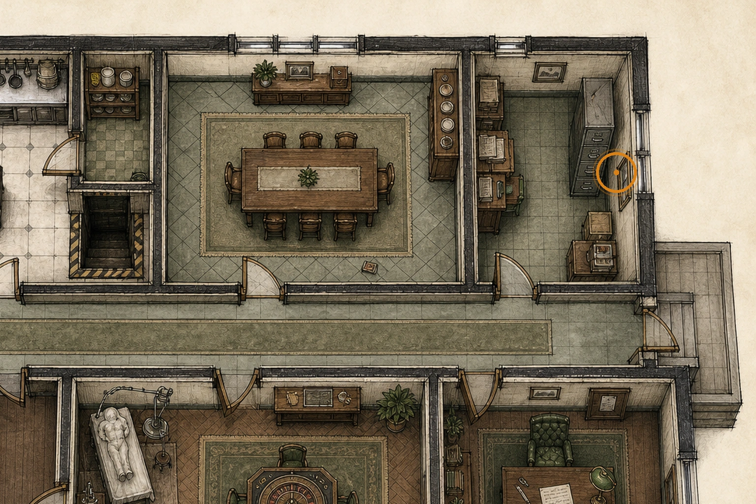 Location sketch for Makeshift Knife in Resident Evil: Requiem