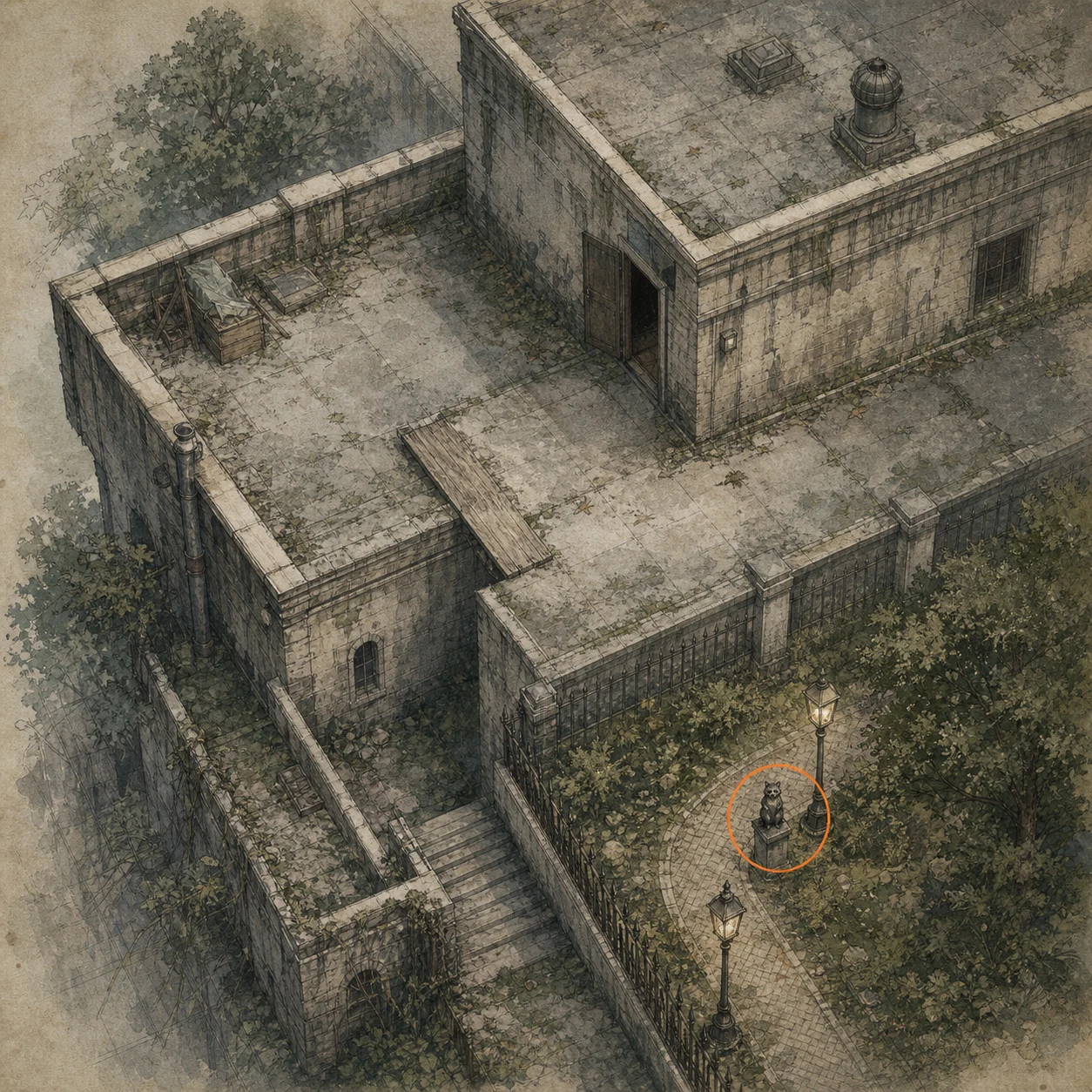 Location sketch for Mr. Raccoon #10 in Resident Evil: Requiem