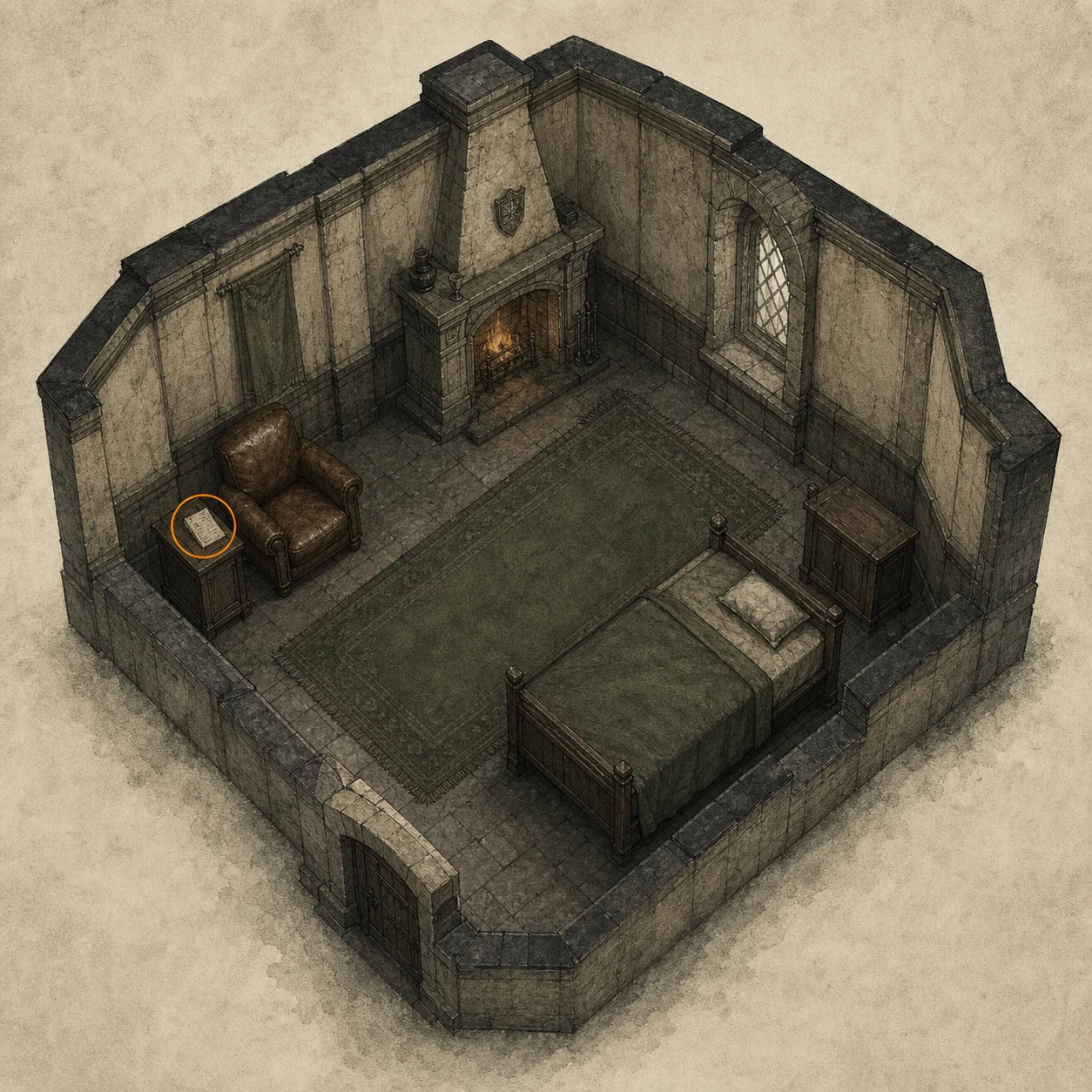 Location sketch for File #7 - Progress Notes in Resident Evil: Requiem