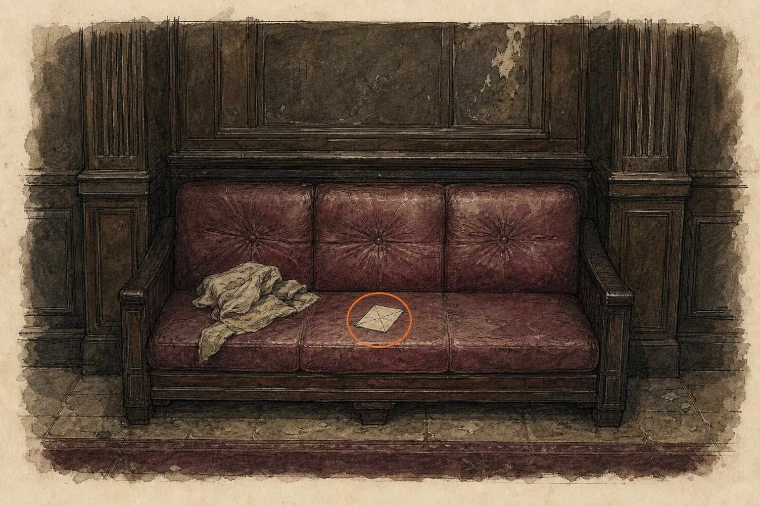 Location sketch for 1998 Letter #1 in Resident Evil: Requiem