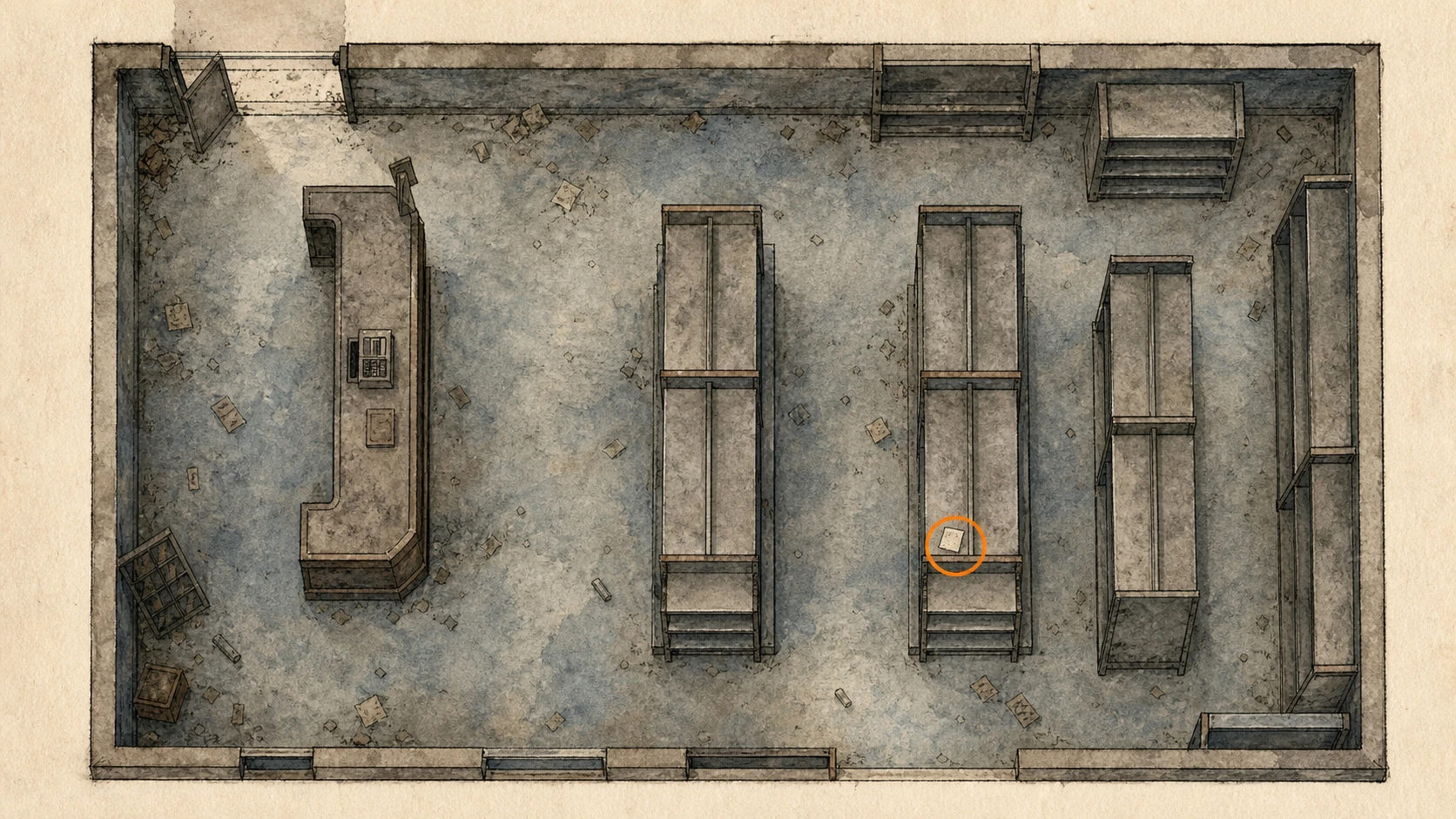 Location sketch for 1998 Letter #2 in Resident Evil: Requiem