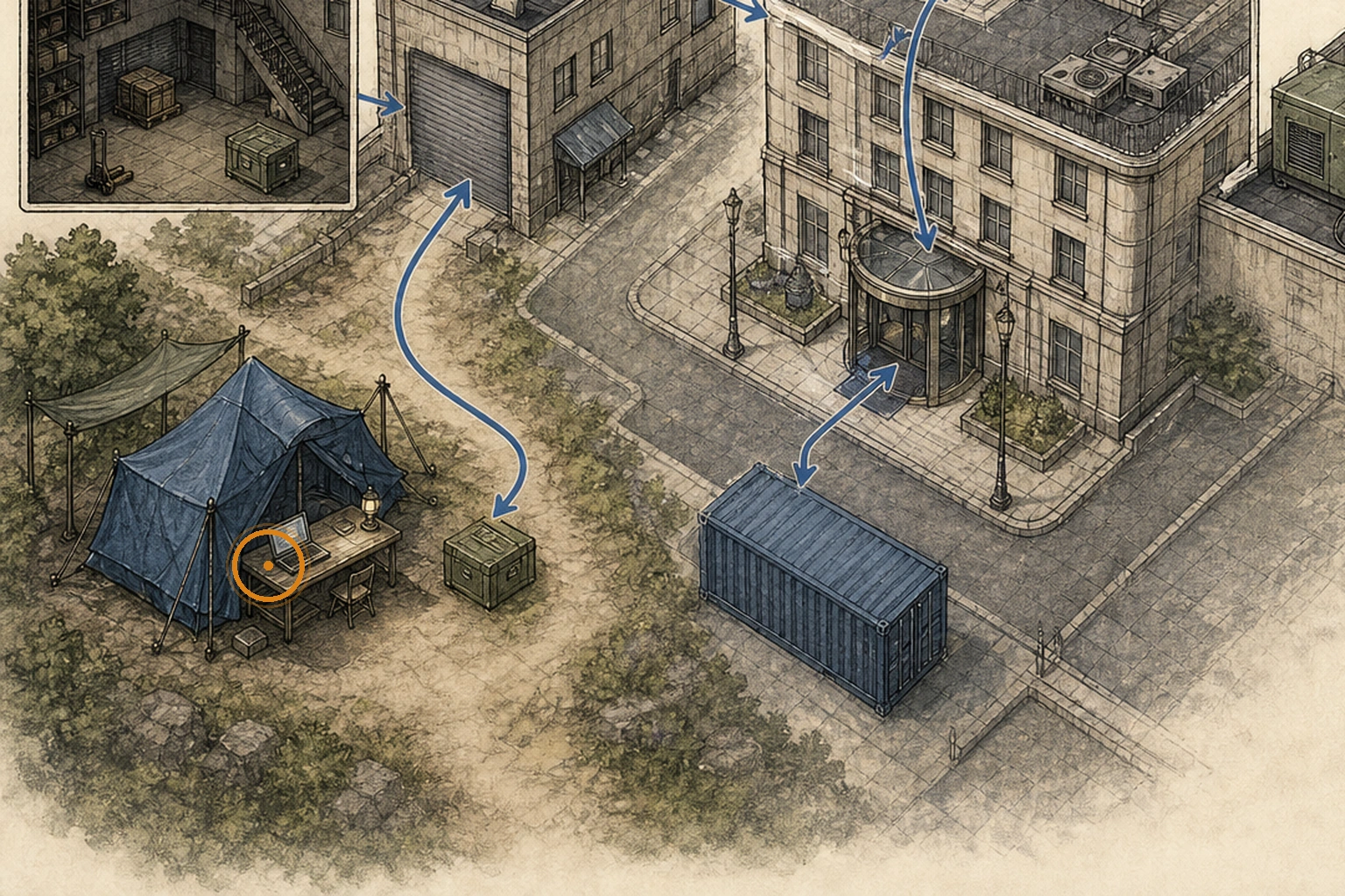 Location sketch for File #50 - Orders for the Engineer Corps in Resident Evil: Requiem