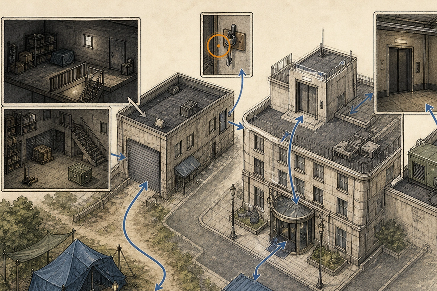 Location sketch for Cedarbrook Apartments Key in Resident Evil: Requiem