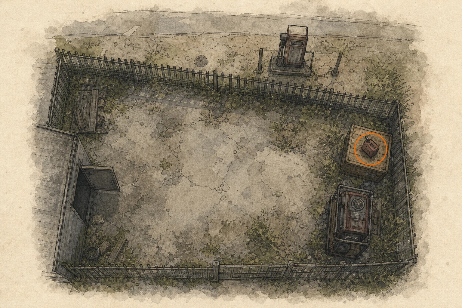 Location sketch for Gas Can in Resident Evil: Requiem