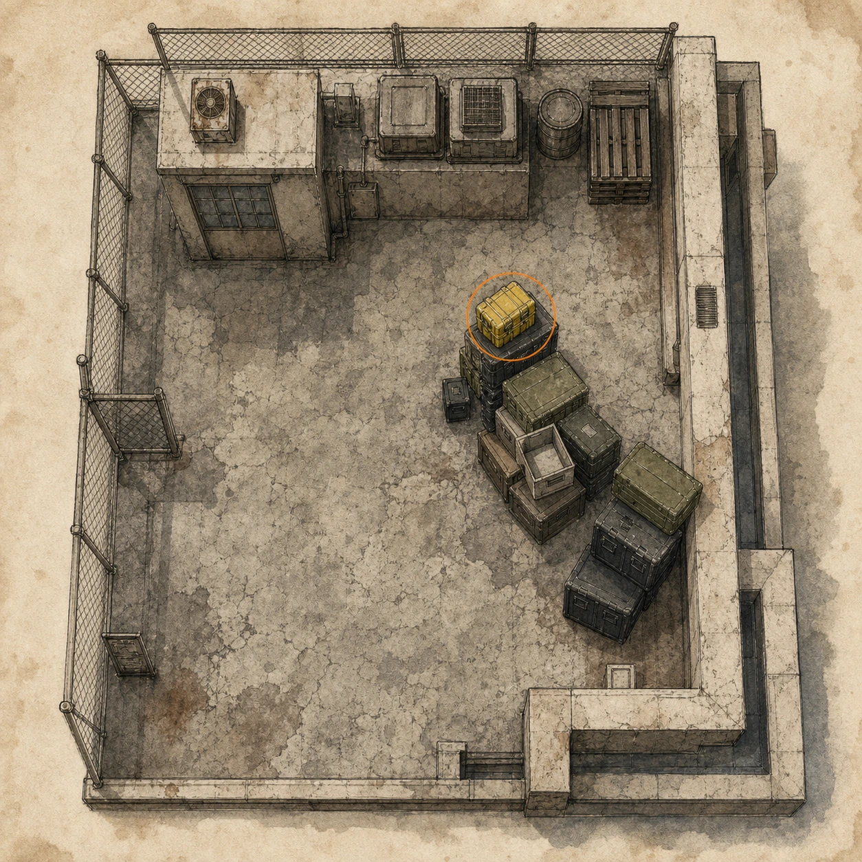 Location sketch for Relay in Resident Evil: Requiem
