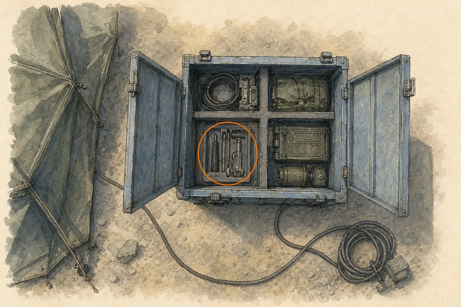 Location sketch for Repair Kit in Resident Evil: Requiem