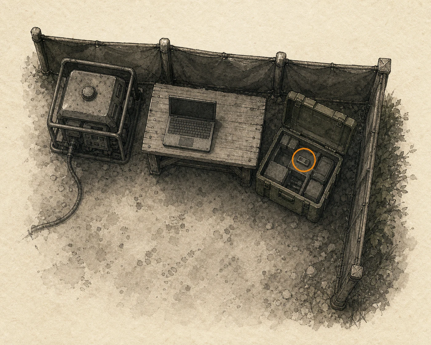Location sketch for Tactical Tracker in Resident Evil: Requiem